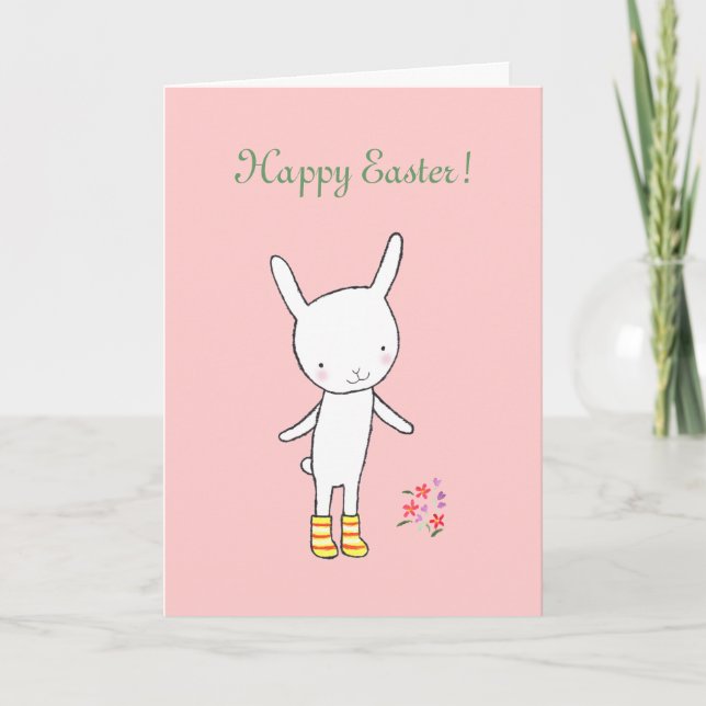 Lapin de Pâques Happy Pâques drôle carte mignonne (Devant)