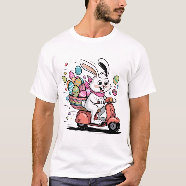 Lapin de Pâques sur le T-shirt Scooter (Devant)
