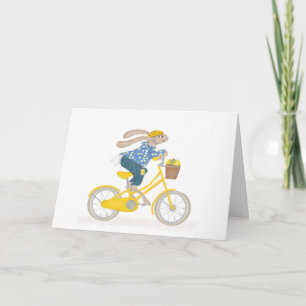 Lapin de Pâques sur sa carte de vélo