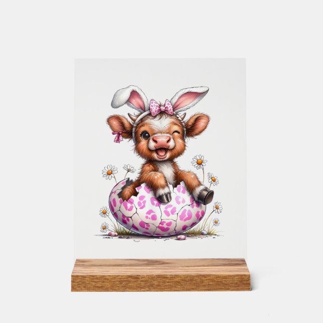 Lapin de Pâques Vache Drôle Mignon Amoureux de Vac (Recto)