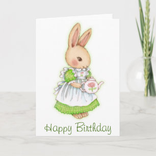 Lapin de thé - carte d'anniversaire mignonne de