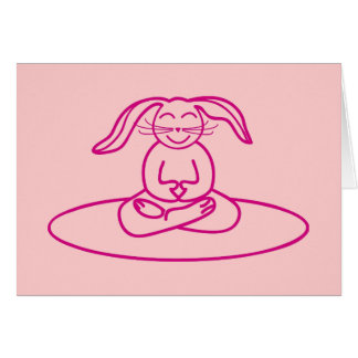 Lapin de yoga - carte rose