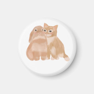 lapin et aimant de chat !