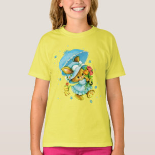 Lapin et poussin de Pâques vintage. Le T-shirt de