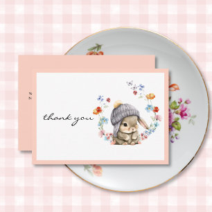 Lapin Fleur de Champ à l'aquarelle Merci pour le 1