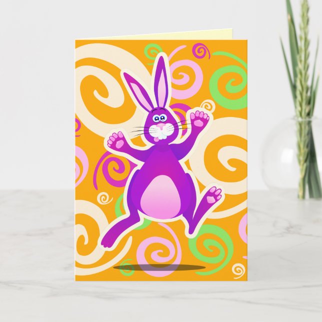 Lapin funky, carte de voeux (Devant)