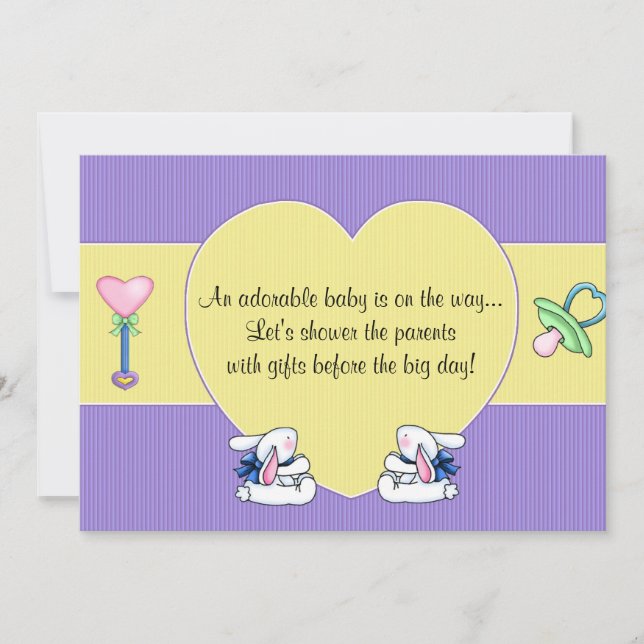 Lapin Lapin Baby shower Invitation Baby (Devant)