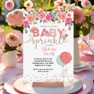 Lapin Lapin Baby Sprinkl Carte d'invitation