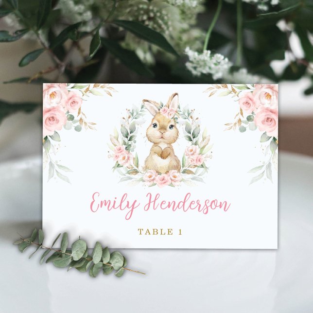Lapin Lapin Rose Floral Baby Girl Numéro de table (Créateur téléchargé)
