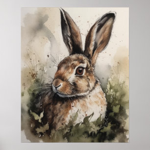 Lapin Lapin Woodland Animal Art Imprimer Poster