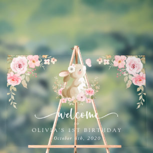 Lapin, Papillon, Fleurs, Bienvenue pour le premier