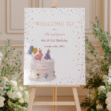 Lapin Pastel pour Anniversaire Commun de Sœur et F