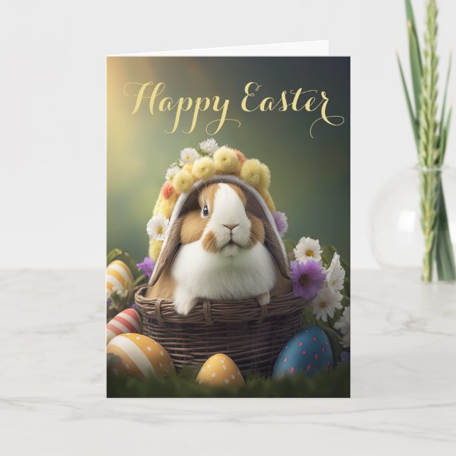 Lapin sucré dans une carte de vacances Casquette d (Devant)