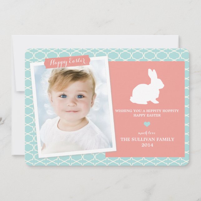 Lapin sur la carte plate heureuse de Pâques de (Devant)