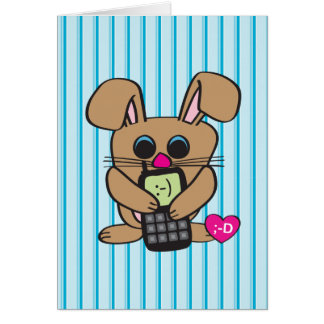 Lapin - téléphone portable - carte