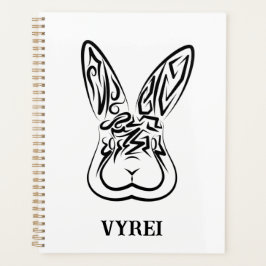 Lapin tribal noir et blanc