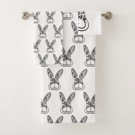 Lapin tribal noir et blanc