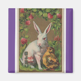 Lapin vintage Et Aimant À La Poulette