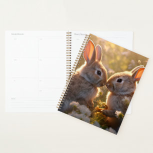 Lapins Adorables dans la Prairie de Printemps Desi