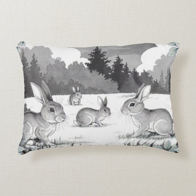 Lapins dans le Coussin d'accentuation de défrichem (Devant)