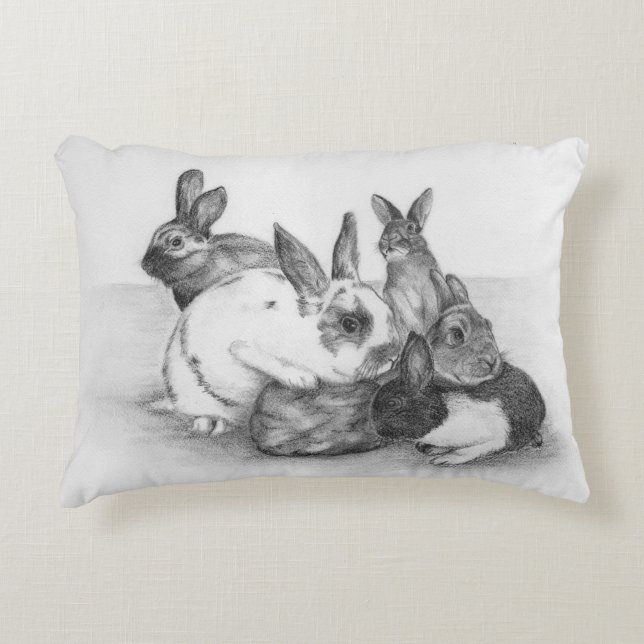 Lapins, lapins et plus de lapins Coussin (Devant)