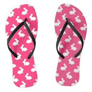 Lapins roses chauds et lapins blancs, tongs