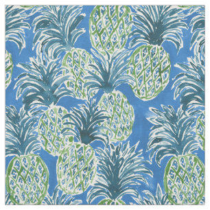 LAPIS ANANAS-UHR blauer tropischer Hawaiianer Stoff