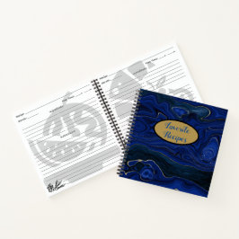 Lapis Blue Agate Wirbel Rezept Notizbuch