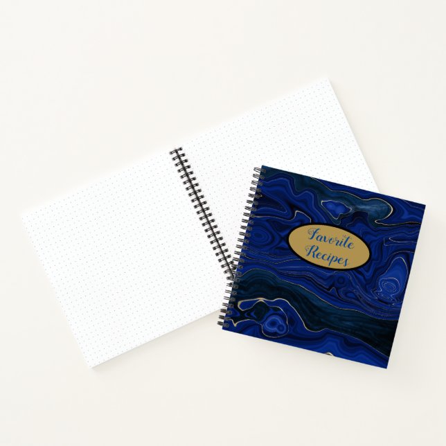 Lapis Blue Agate Wirbel Rezept Notizbuch (Innenseite)