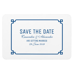 Lapis Blue Deko Chic Save the Date Magnet