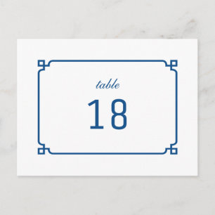 Lapis Blue Deko Chic Tischnummer Postcard