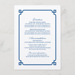 Lapis Blue Deko Chic Wedding Info Card Begleitkarte