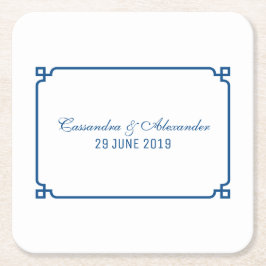 Lapis Blue Deko Chic Wedding Rechteckiger Pappuntersetzer