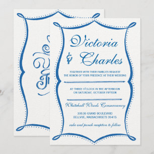 Lapis Blue Moderne Vintage Typografie Einladung