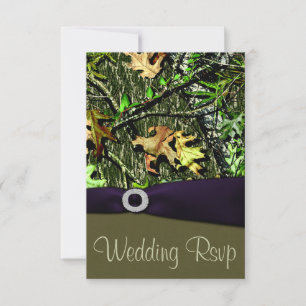 Lapis Chasse Violet Camo Mariage Cartes RSVP