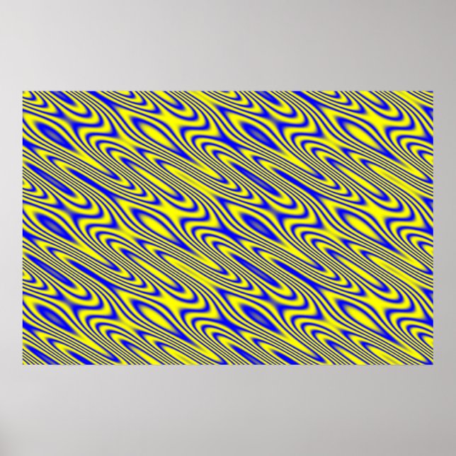 Lapis Lazuli Swirt Abstraktes Musterplakat Poster (Vorne)