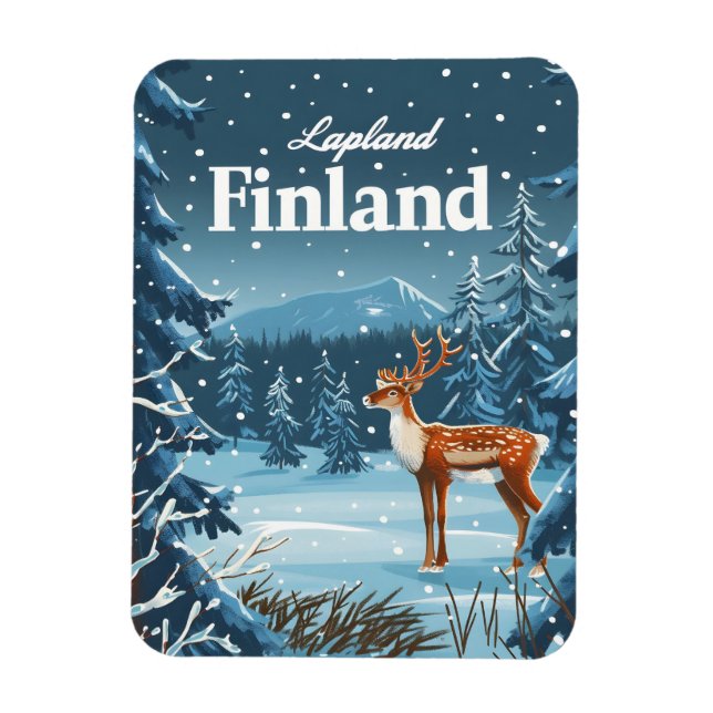 Lapland Finnland Vintage Magnet (Vertikal)