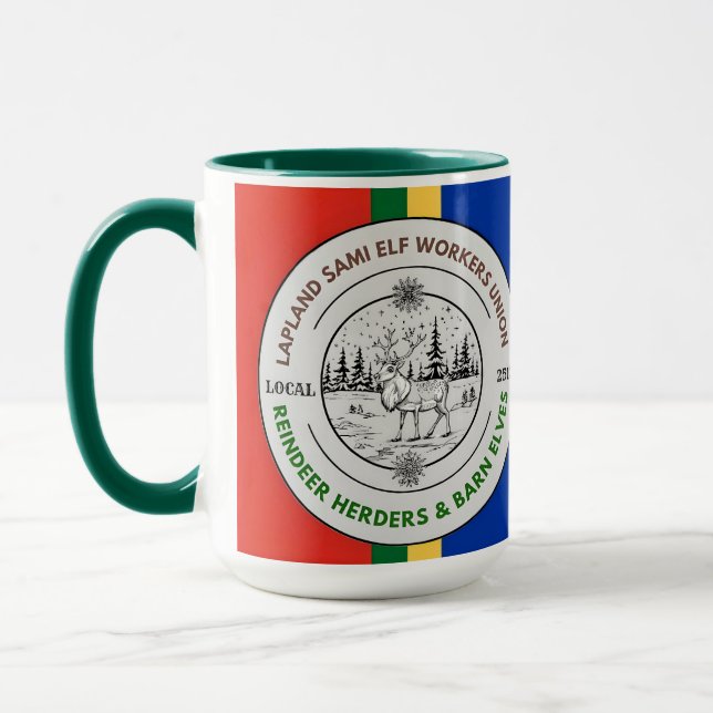 Lapland Sami Elf Workers Gewerkschaft Rentier Herd Tasse (Links)