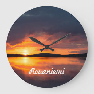 Lapland Sunset Große Wanduhr