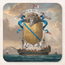 Laporte dit Saint Georges Wappen 4 Rechteckiger Pappuntersetzer