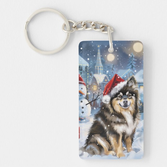 Lapphund finlandais Winter Wonderland Noël Joie (Devant)