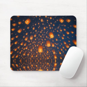 Läppige Himmelslaternen in der Nacht Mousepad