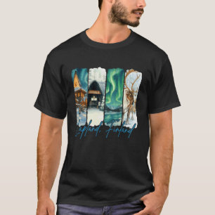 Lappland Finnland Reise Trip Brushstroke Andenken T-Shirt