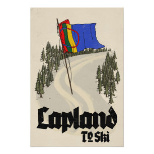 Lappland zum Skifahren Poster