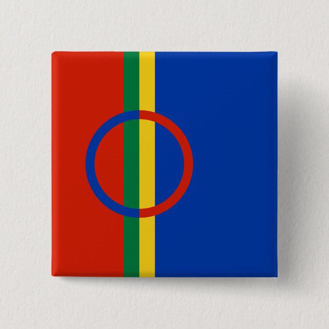 Lapplandflagge (Weihnachten) (Sami) (Laplander) Button (Vorderseite)