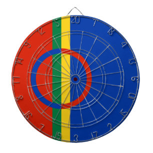 Lapplandflagge (Weihnachten) (Sami) (Laplander) Dartscheibe