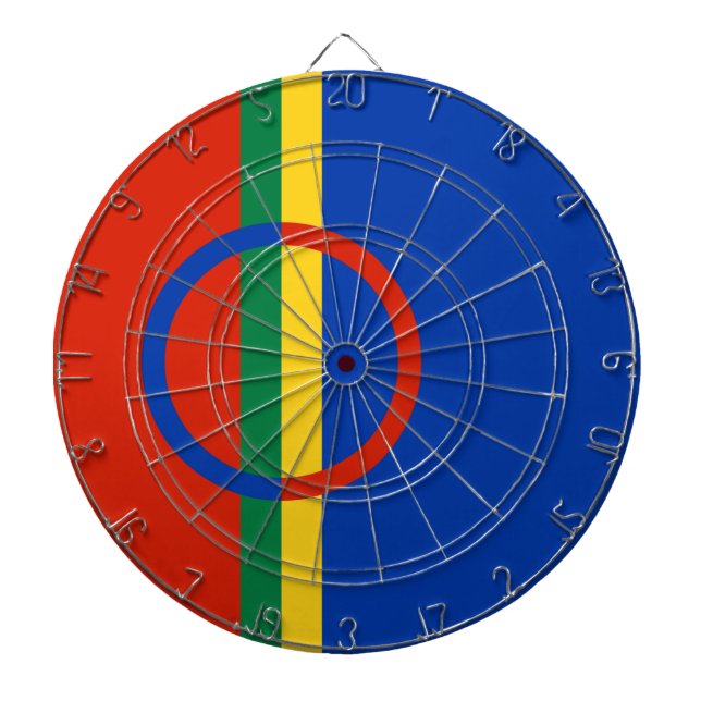 Lapplandflagge (Weihnachten) (Sami) (Laplander) Dartscheibe (vorne)
