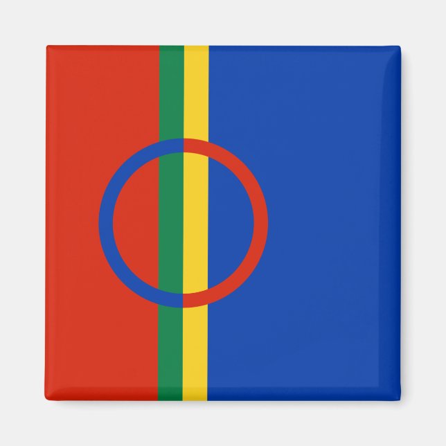 Lapplandflagge (Weihnachten) (Sami) (Laplander) Magnet (Vorne)