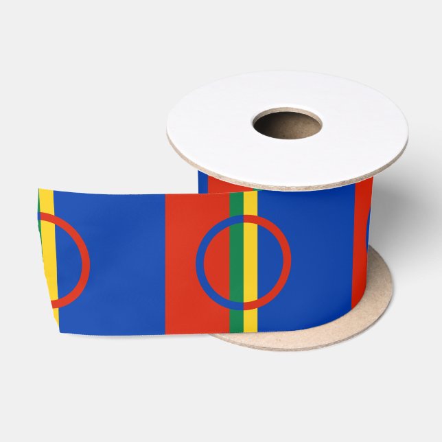 Lapplandflagge (Weihnachten) (Sami) (Laplander) Satinband (Spule)