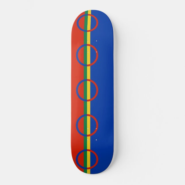 Lapplandflagge (Weihnachten) (Sami) (Laplander) Skateboard (Vorderseite)